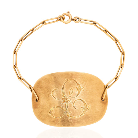 RARE Vintage "L" Name Plate Bracelet, by Dinh Van for Cartier