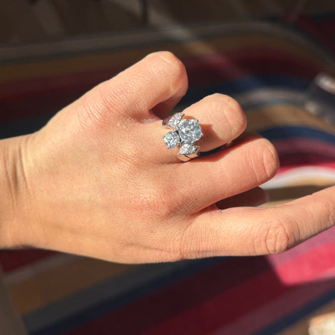 RARE Vintage Monture 4.00ctw Old Mine Cut Diamond Ring,  by Van Cleef & Arpels