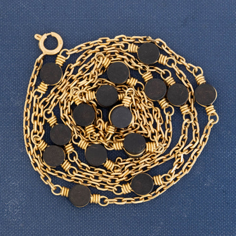 Van Cleef Arpels gold and wood sautoir necklace