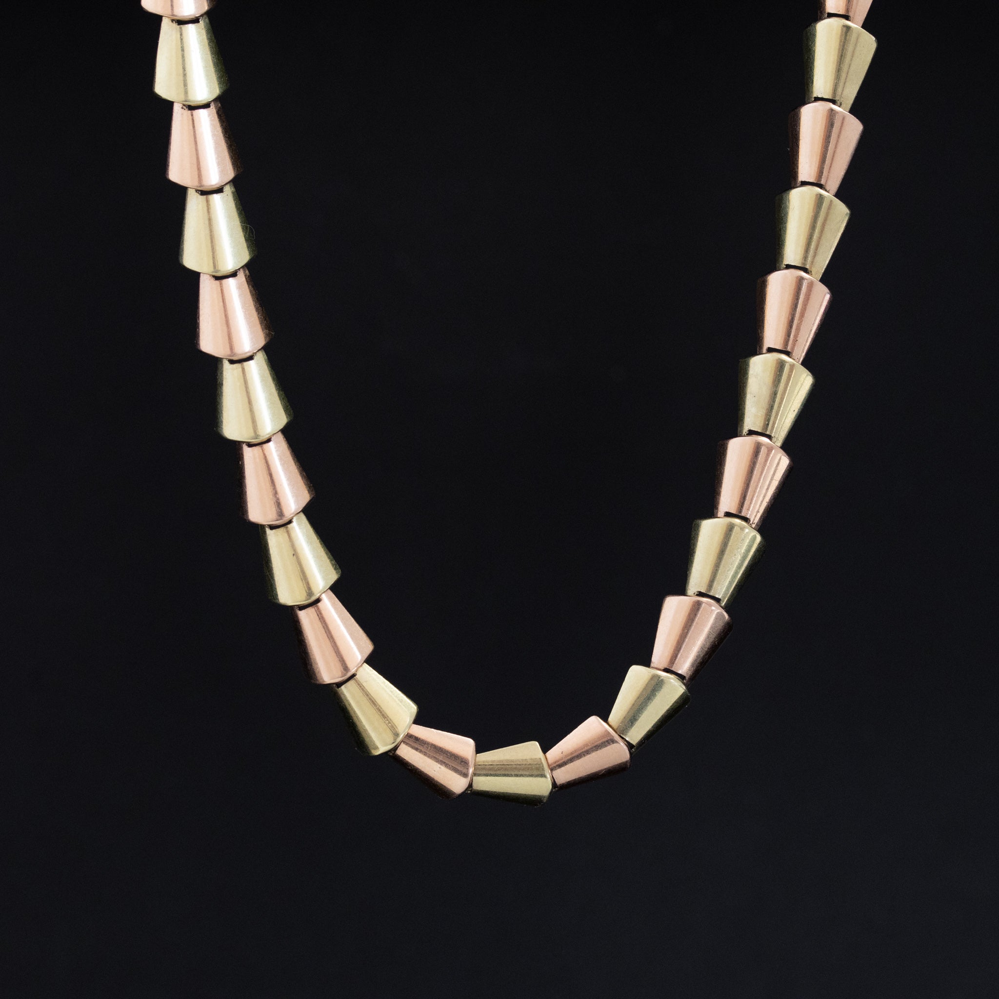 Retro Art Two-Tone Gold Necklace