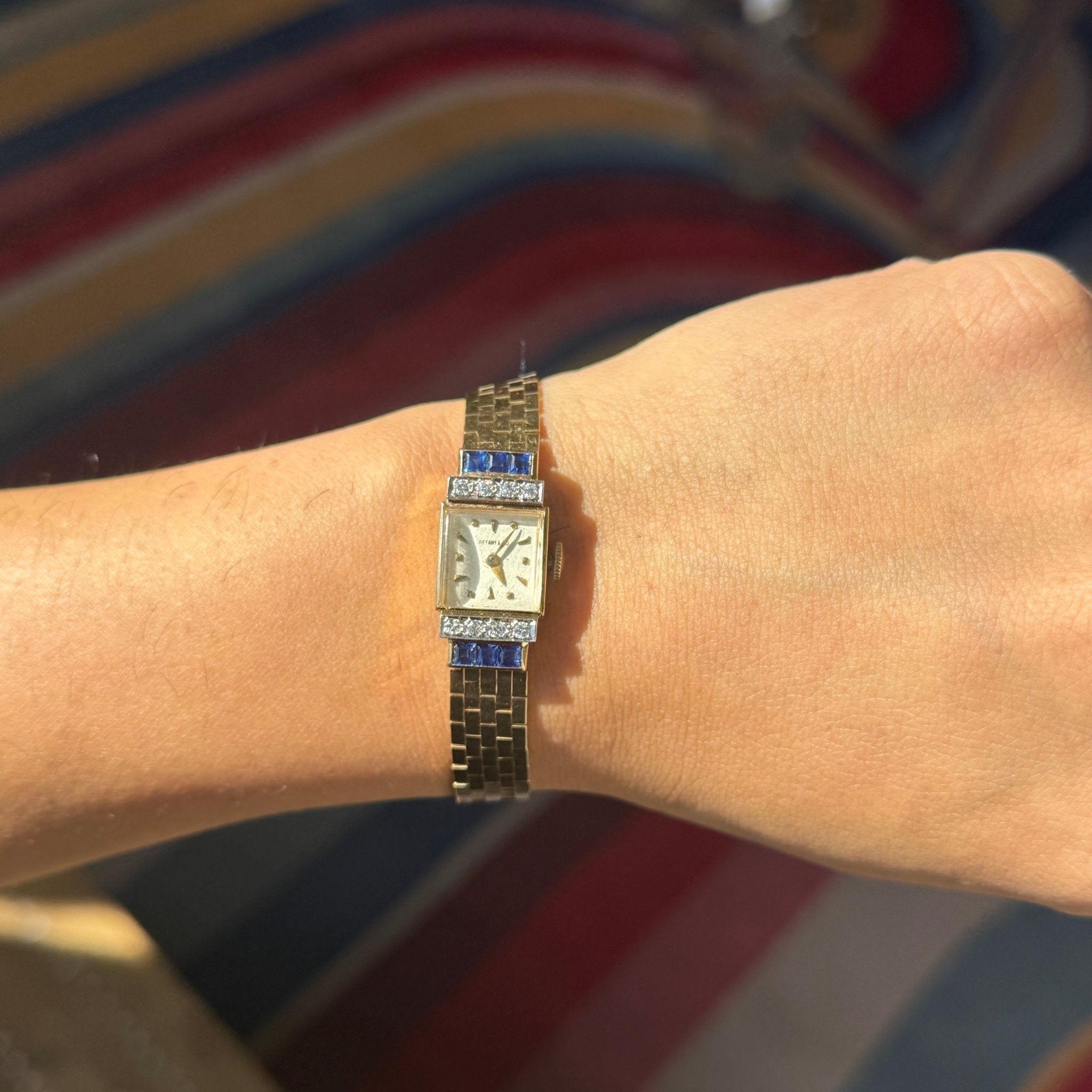 Retro Diamond & Sapphire Ladies Watch, by Tiffany & Co.