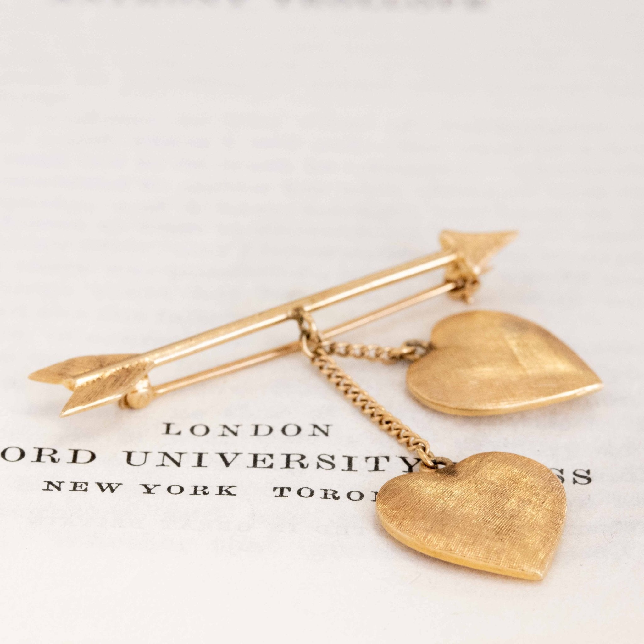 Retro Double Heart & Arrow Pin by Tiffany & Co.