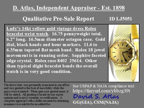 Retro Octagonal Gold Ladies Watch, by Rolex