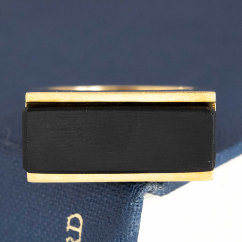 Retro geometric onyx ring by Henry Dunay in 18kt yellow gold – alternate view 7