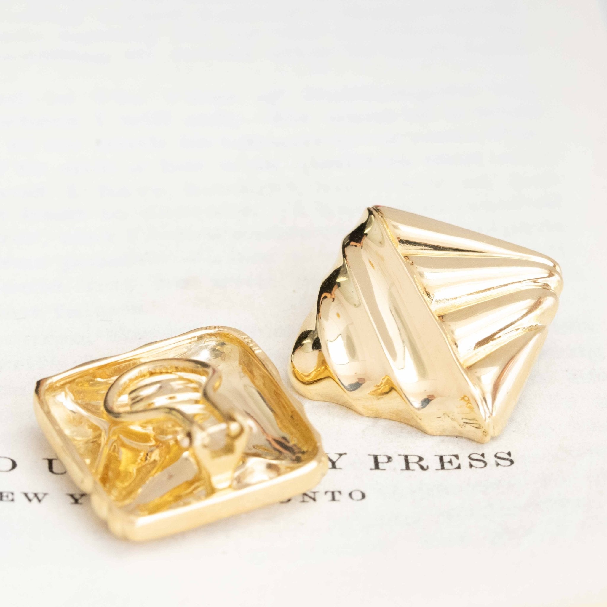 Retro Square Clip On Earrings, by Cartier