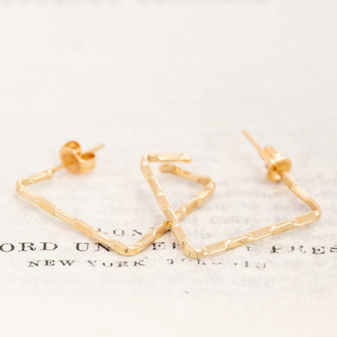 Retro Square Hoop Earrings