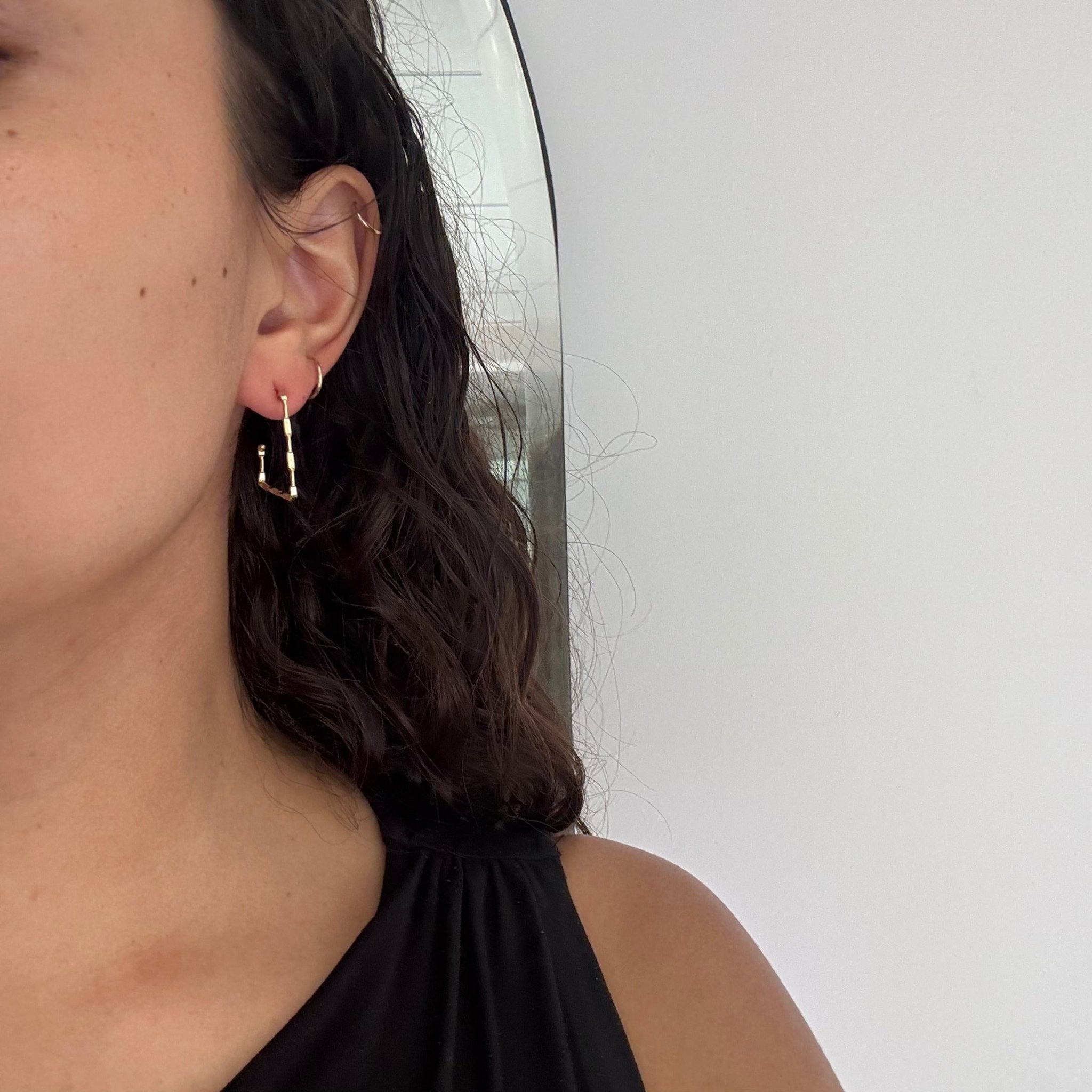 Retro Square Hoop Earrings
