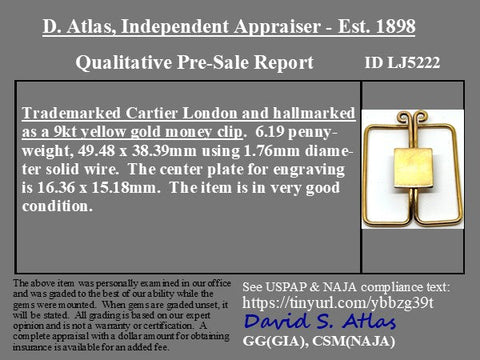 Retro Square Money Clip, by Cartier London