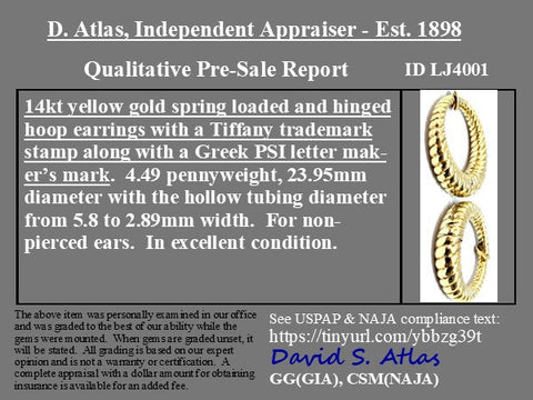 Retro Twist Hinged Pierceless Earrings by Tiffany & Co.