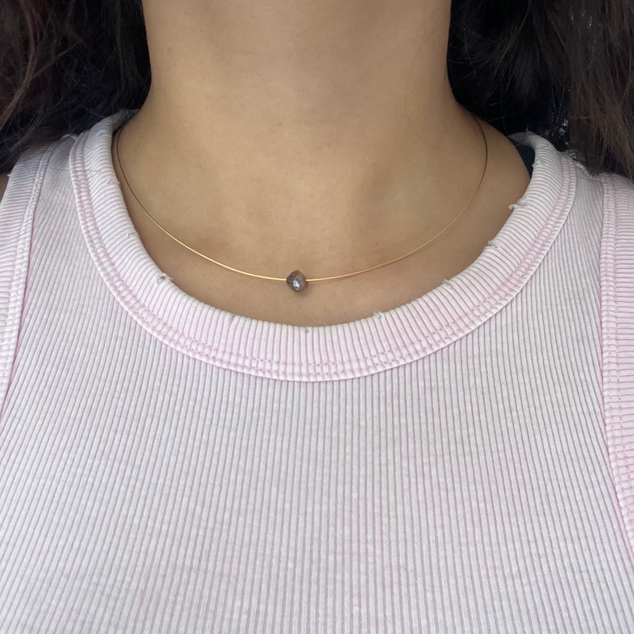 Rough/Uncut Octahedron Diamond Collar