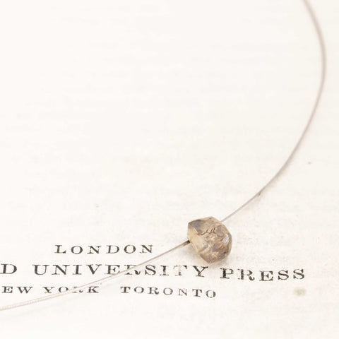 Rough/Uncut Octahedron Diamond Collar Necklace, Steel