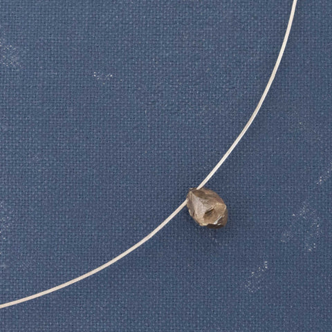 Rough/Uncut Octahedron Diamond Collar Necklace, Steel