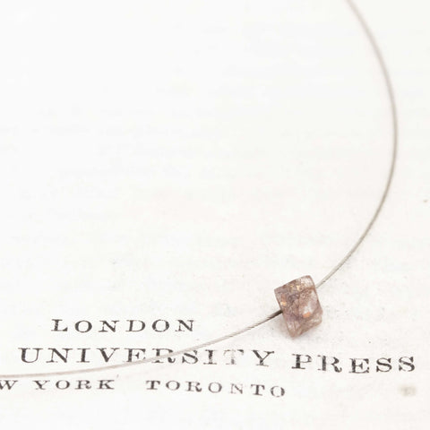 Rough/Uncut Octahedron Diamond Collar Necklace, Steel