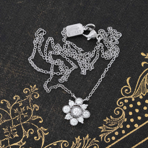 Round Cut Diamond Floral Cluster Pendant by Kwiat