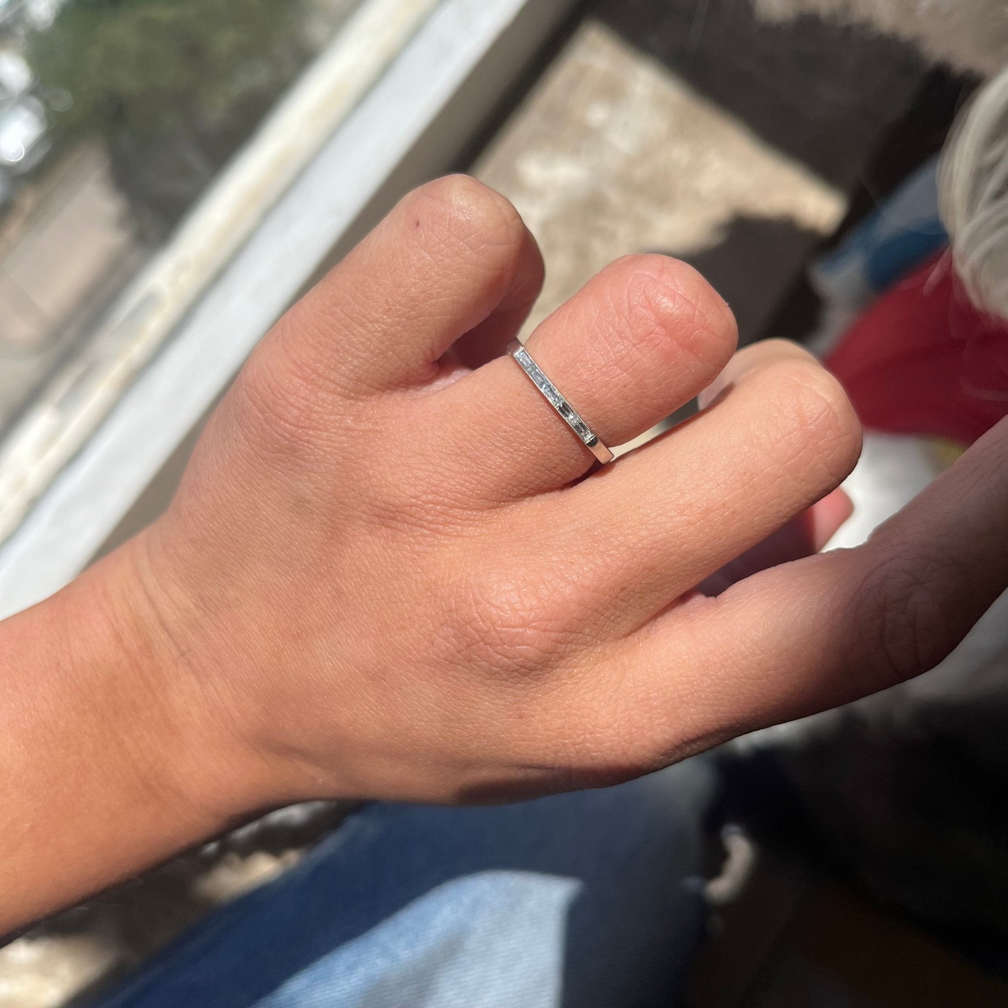 Slim Baguette Cut Diamond Band