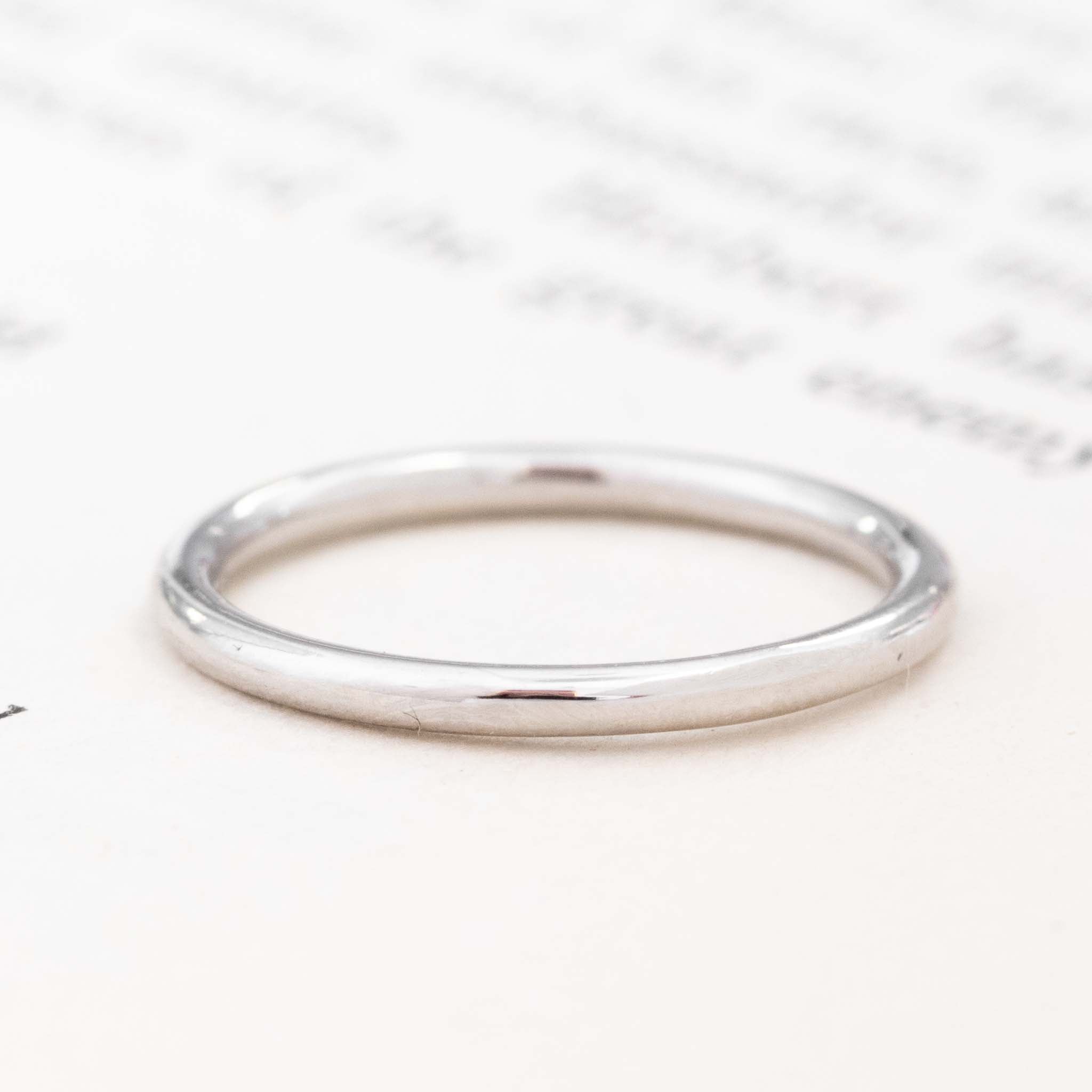 Slim platinum wedding band