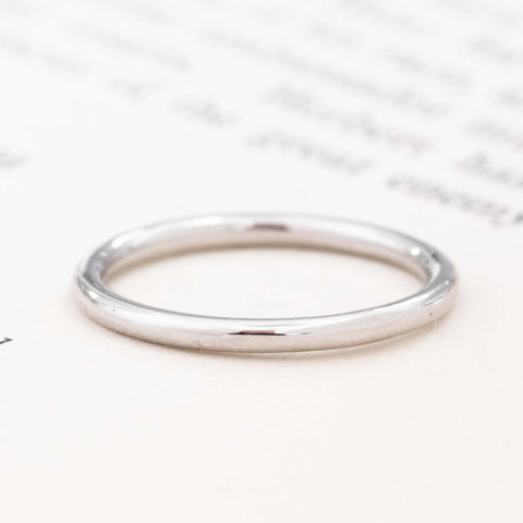 Slim platinum wedding band 