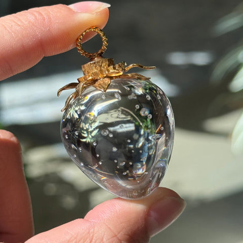 Strawberry Glass Pendant, by Steuban Glass