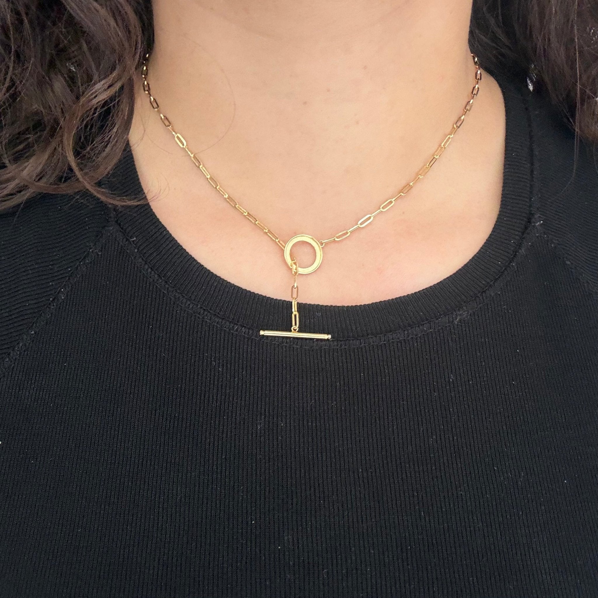 Toggle Paper Clip Chain Necklace