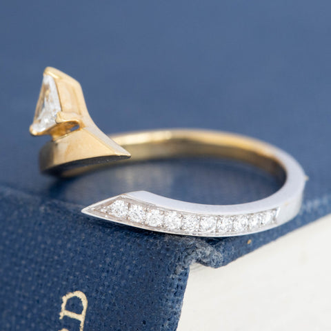 Triangle Cut Diamond Wrap Ring