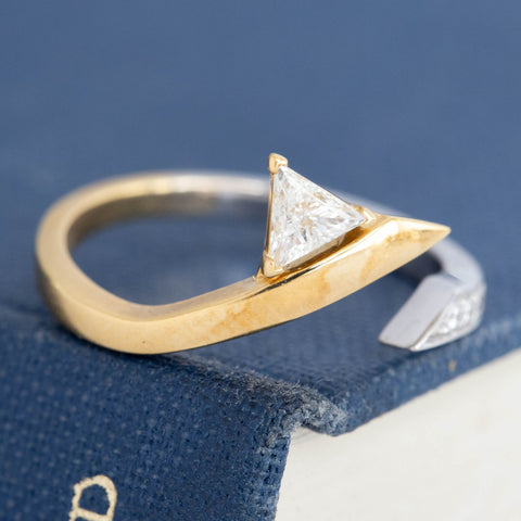 Triangle Cut Diamond Wrap Ring
