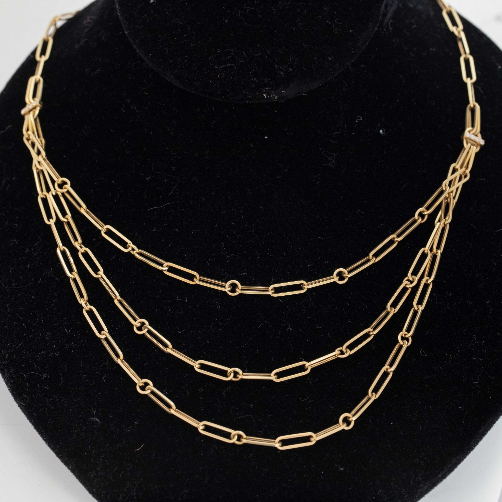 Triple Row Paperclip Bib Necklace, by Roberto Coin