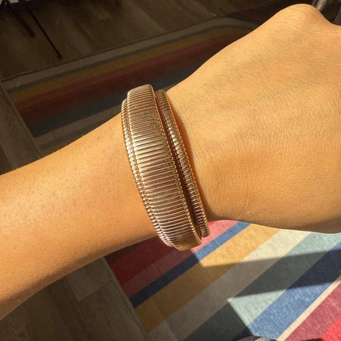 Triple Row Wide Tubogas Bracelet, Italian