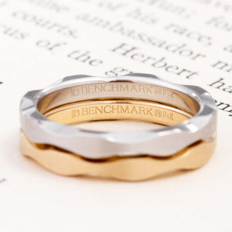 Two Tone Wavy Stacker Bands, by Benchmark