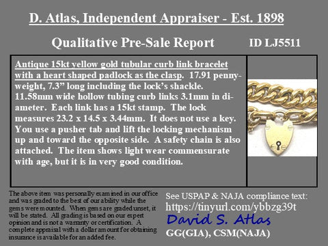 Victorian Curb Link Heart Padlock Bracelet, English
