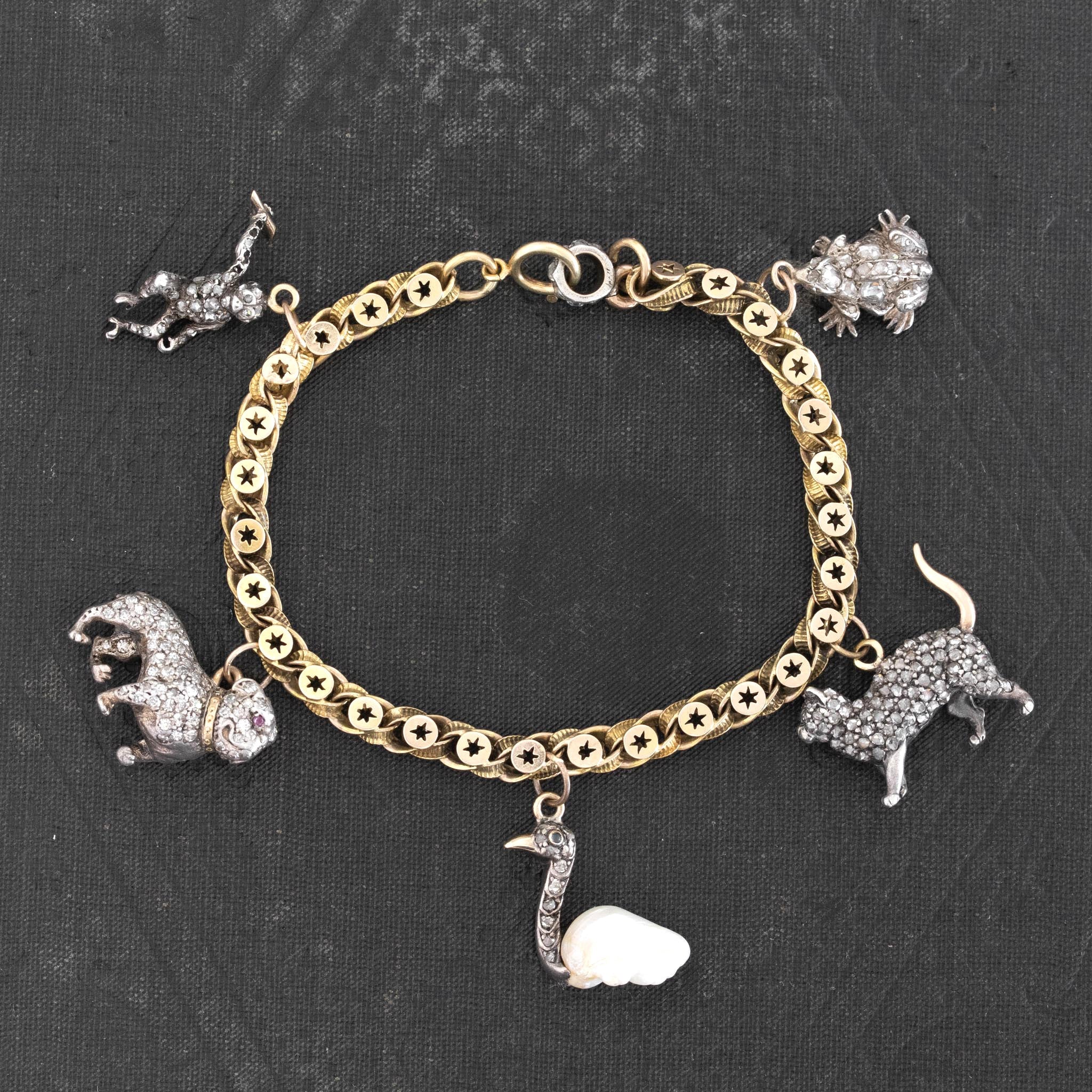 Victorian Diamond Charm Bracelet