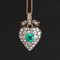 Victorian emerald and diamond heart locket pendant