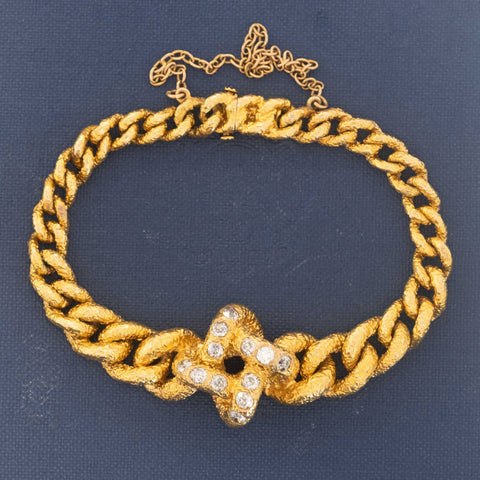 Victorian Diamond Gold Knot Bracelet