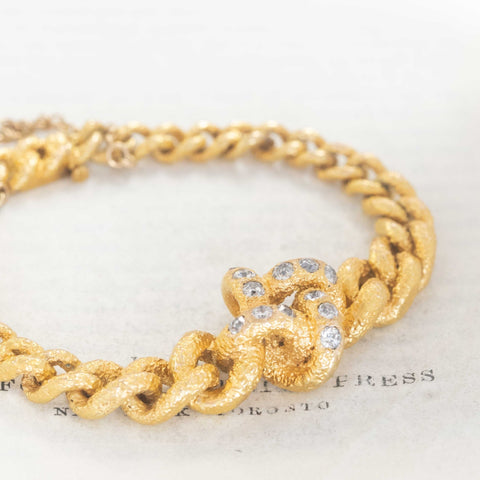 Victorian Diamond Gold Knot Bracelet