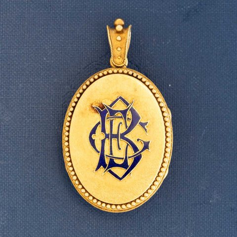Victorian Goddess Diana Cameo Enamel Locket