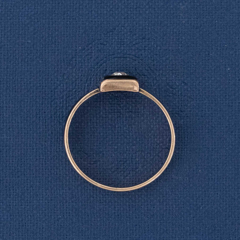 Victorian Old Mine Cut Diamond & Enamel Ring