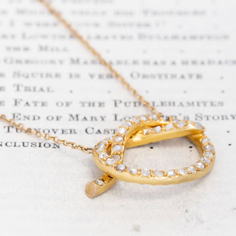 Victorian Rose Cut Diamond Lover's Knot Pendant