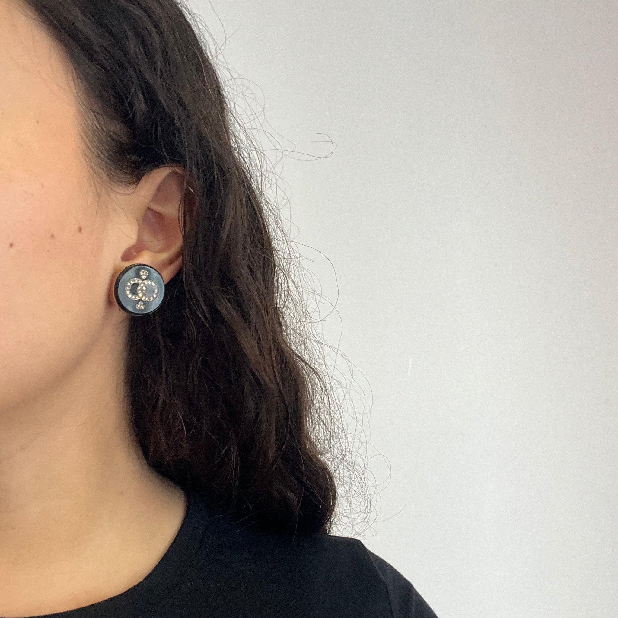 Victorian Rose Cut Diamond Onyx Clip-On Earrings