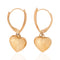 Vintage 14K yellow gold puffy heart drop earrings on lever backs
