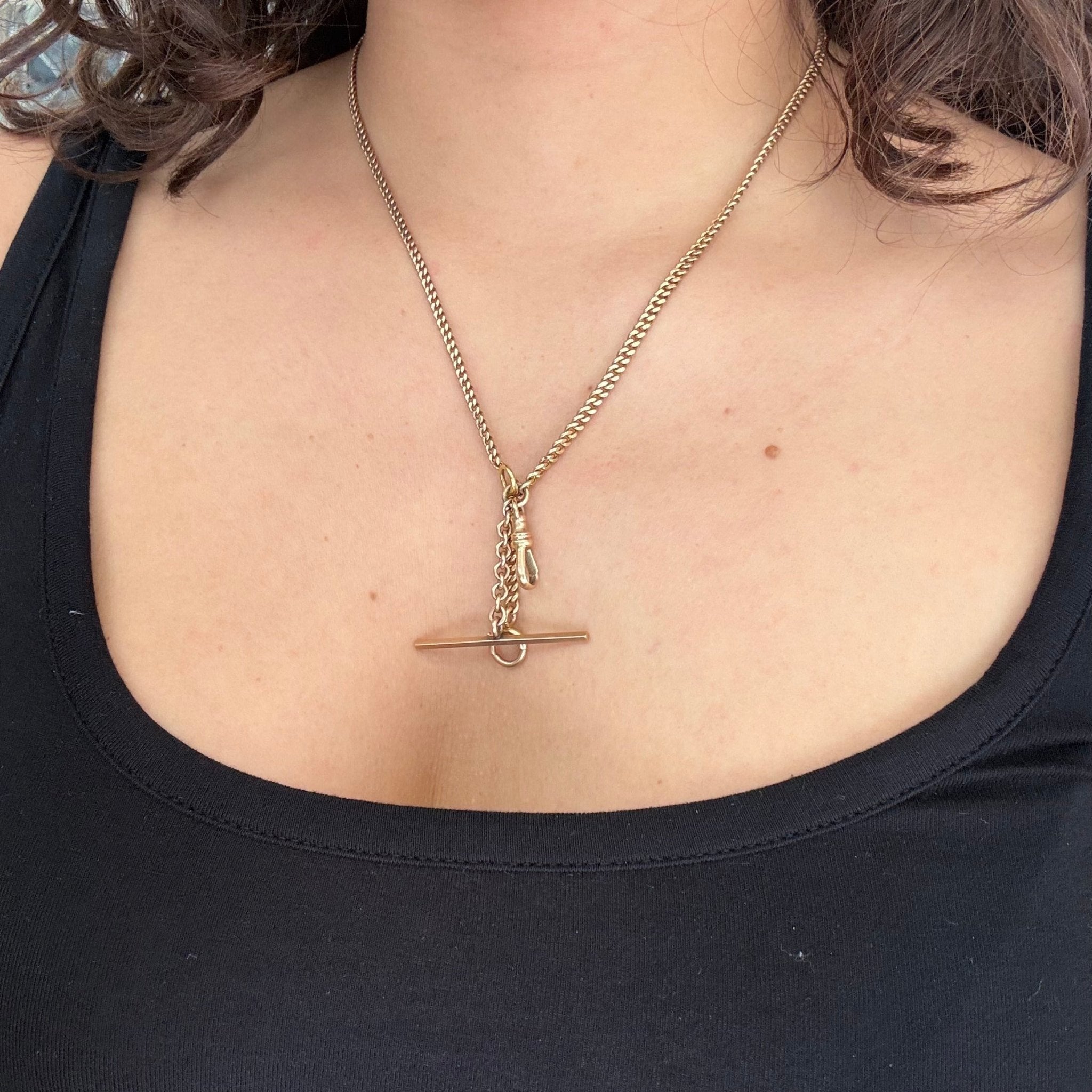 Vintage 14kt Curb Link Watch Chain