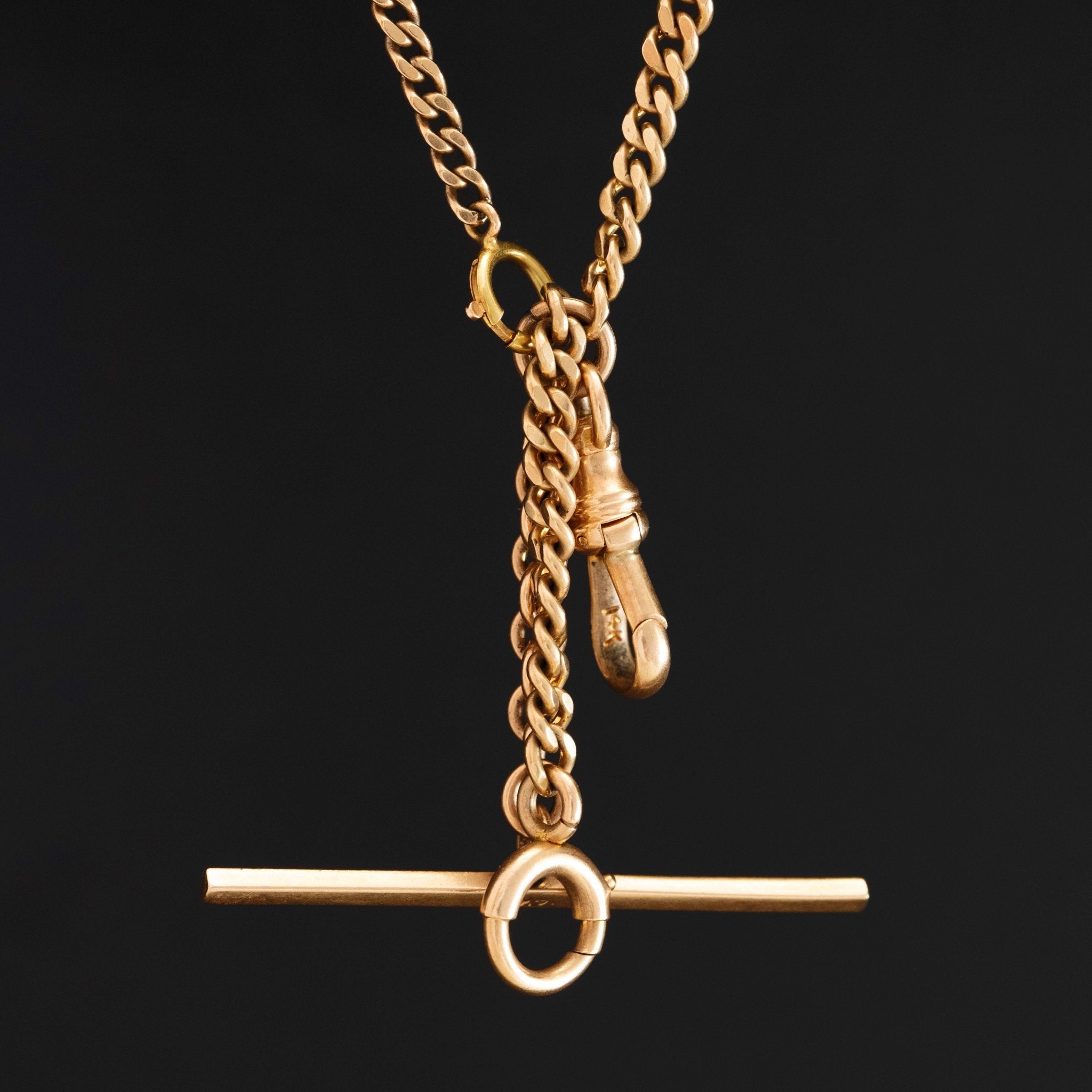 Vintage 14kt Curb Link Watch Chain