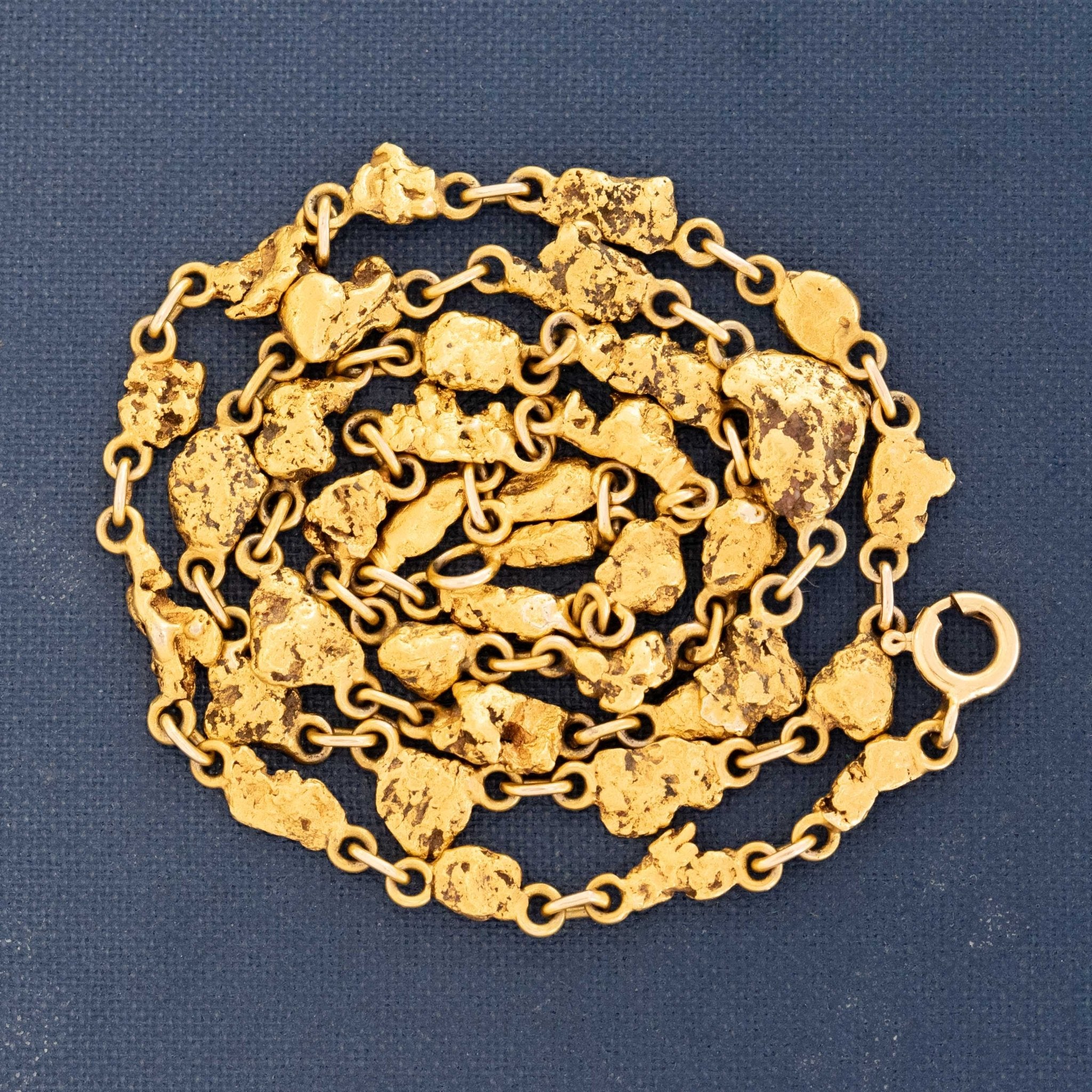 Collector’s 22K gold necklace with natural gold nuggets