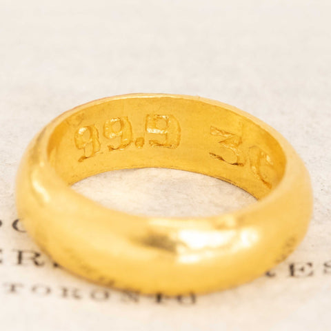 Vintage 24kt Wide Gold Band, 6mm