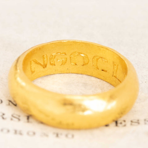 Vintage 24kt Wide Gold Band, 6mm