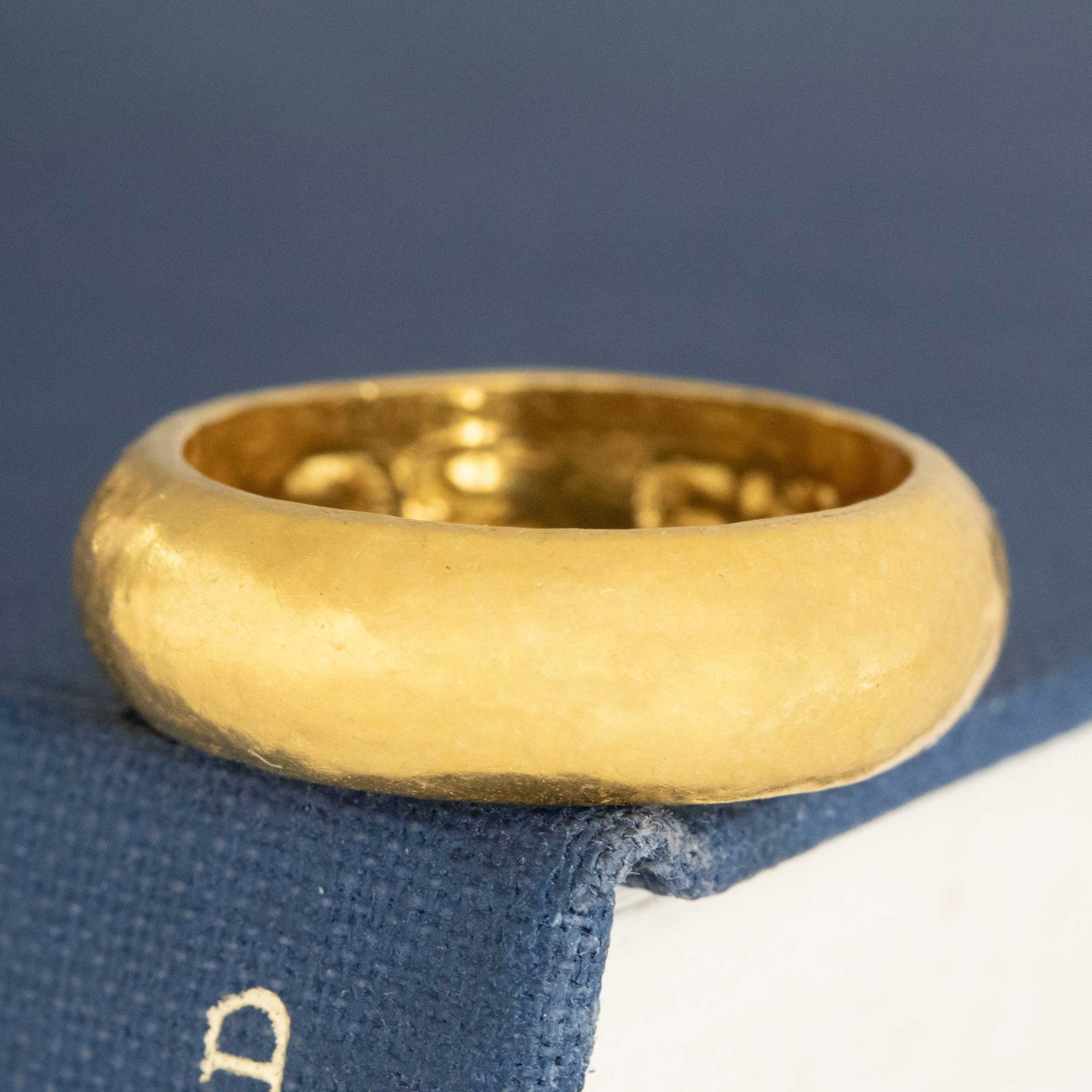 Vintage 24kt Wide Gold Band, 6mm