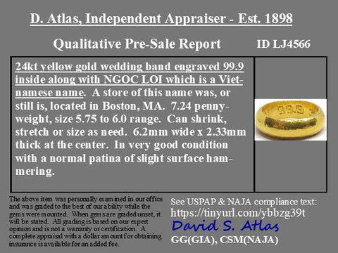 Vintage 24kt Wide Gold Band, 6mm