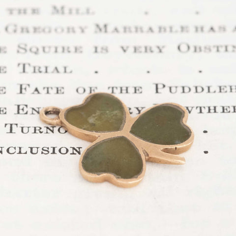 Vintage 3 Leaf Clover Charm, English
