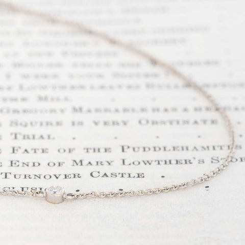 Vintage 3-Stone Diamond Station Necklace