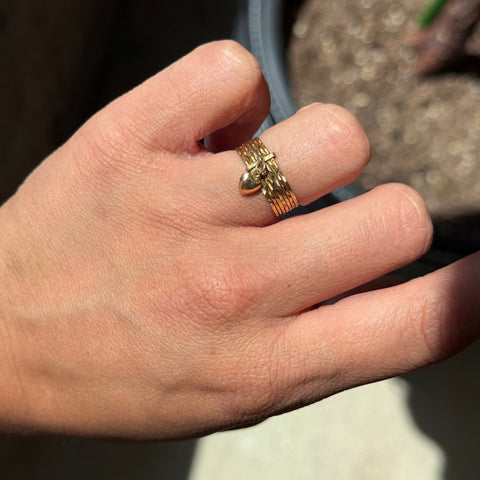 Vintage 7-Row Heart Ring