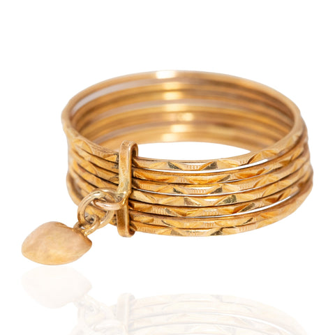 Vintage 7-Row Heart Ring