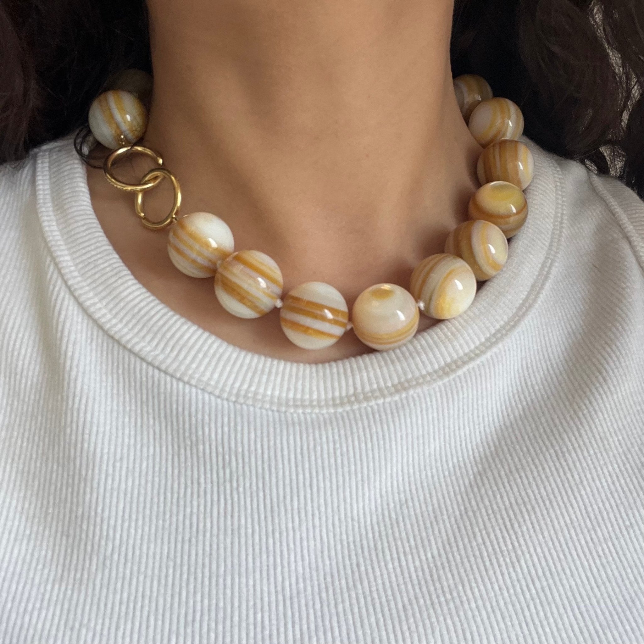 Vintage Agate Bead Necklace by Paloma Picasso for Tiffany & Co.